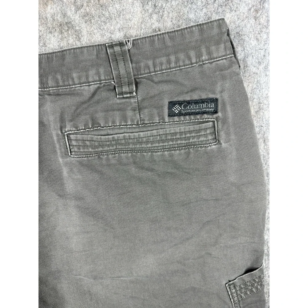 Columbia Lander Cargo Shorts Mens 36 Gray Cotton Canvas 8